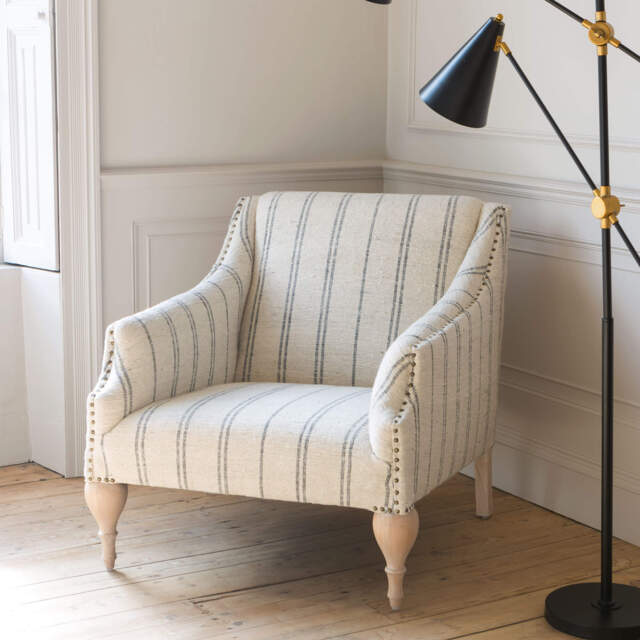 Graham and Green Renée Linen Stripe Armchair - image 1
