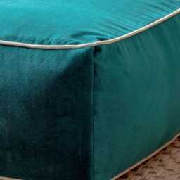Teal Velvet Pouffe - thumbnail 2