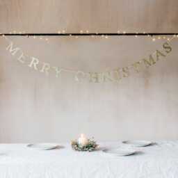 Graham and Green Gold Glitter Wooden Christmas Garland