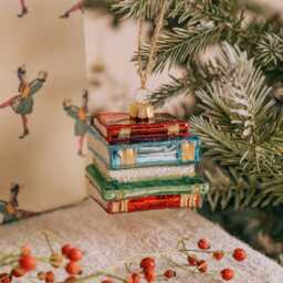Graham and Green Stack of Books Hanging Christmas Tree Decoration - thumbnail 1