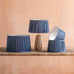 Graham and Green Navy Pleated Straight Empire Lampshade - 10 inch