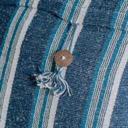 Graham and Green Blue & White Wide Stripe Square Cushion - thumbnail 4