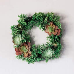 Graham and Green Glittered Succulent Wreath - thumbnail 1