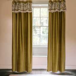 Graham and Green Lucia Mustard Velvet Curtain - 135 x 270cm