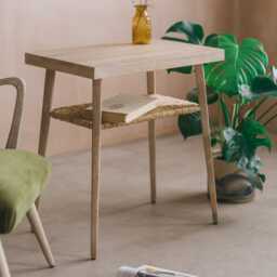 Graham and Green Lena Wooden Side Table with Shelf - thumbnail 2