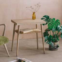 Graham and Green Lena Wooden Side Table with Shelf - thumbnail 1