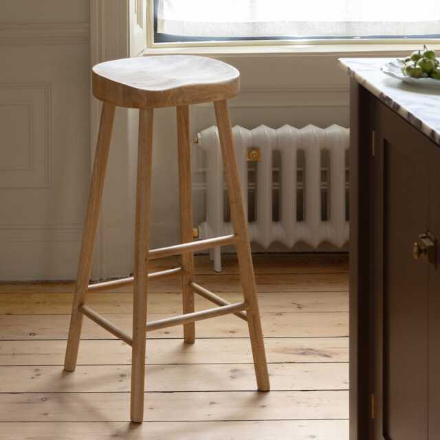 Graham and Green Oak Farmhouse Bar Stool - image 1