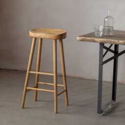 Graham and Green Oak Farmhouse Bar Stool - thumbnail 5