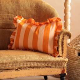 Graham and Green Candy Orange Stripe Rectangular Cushion