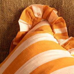 Graham and Green Candy Orange Stripe Rectangular Cushion - thumbnail 2