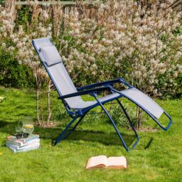 Graham and Green Indigo Blue Reclining Garden Chair - thumbnail 1