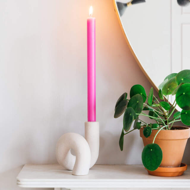 Graham and Green Pale Pink Twisted Candle Holder - image 1