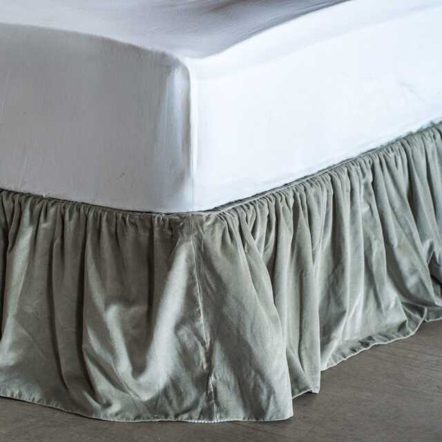 Single Pale Sage Velvet Frill Edged Valances - image 1