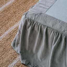 Graham and Green Single Pale Sage Velvet Frill Edged Valances - thumbnail 3