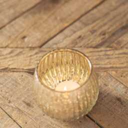 Graham and Green Antique Silver Ribbed Pumpkin Tealight Holder - thumbnail 2