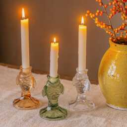 Graham and Green Pink Glass Fish Candle Holder