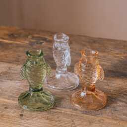 Graham and Green Pink Glass Fish Candle Holder - thumbnail 2
