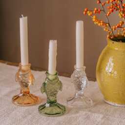 Graham and Green Pink Glass Fish Candle Holder - thumbnail 3