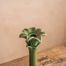 Graham and Green Ceramic Green Palm Tree Candle Holder - thumbnail 3