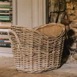 Graham and Green Oval Linen Wicker Basket - thumbnail 2