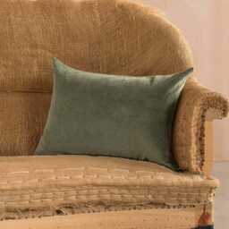 Graham and Green Thyme Velvet & Linen Backed Rectangular Cushion - thumbnail 4