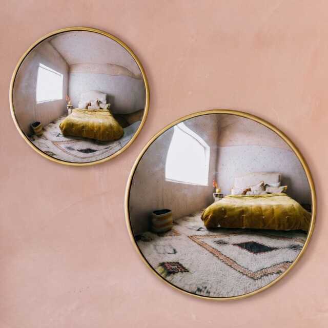 Graham and Green Round Slim Frame Convex Wall Mirror - Large - image 1