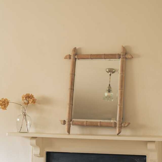 Graham and Green Wooden Bamboo Small Rectangular Mirror - image 1