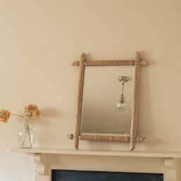 Graham and Green Wooden Bamboo Small Rectangular Mirror - thumbnail 1