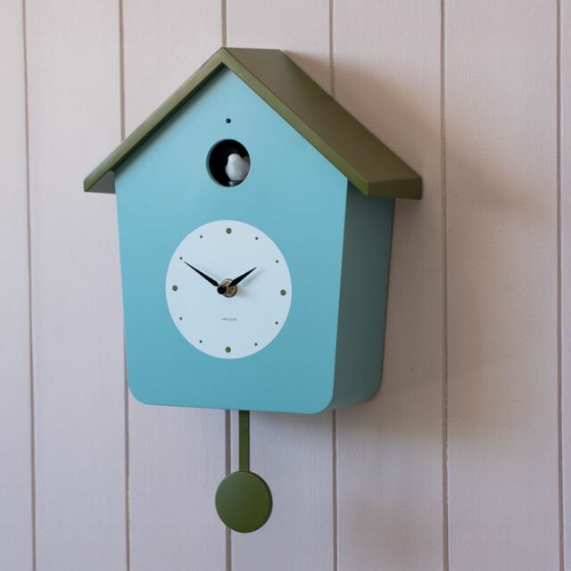 Graham and Green Blue and Green Cuckoo House Wall Clock - image 1