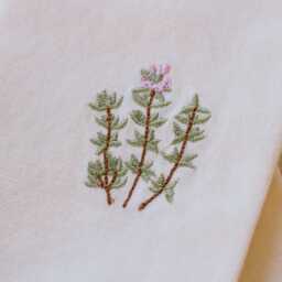 Graham and Green Thyme Embroidered Cotton Napkin - thumbnail 2