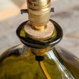 Graham and Green Olive Green Recycled Glass Table Lamp - thumbnail 4