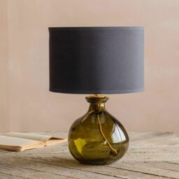 Graham and Green Olive Green Recycled Glass Table Lamp - thumbnail 6