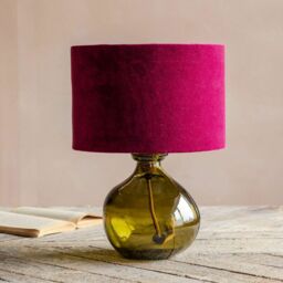 Graham and Green Olive Green Recycled Glass Table Lamp - thumbnail 1
