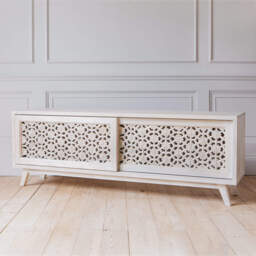 Graham and Green Momoka Hand-Carved Sideboard with Sliding Doors - thumbnail 3