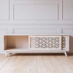 Graham and Green Momoka Hand-Carved Sideboard with Sliding Doors - thumbnail 4