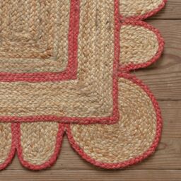 Graham and Green Pink Scalloped Jute Rug 60 x 90cm - thumbnail 2