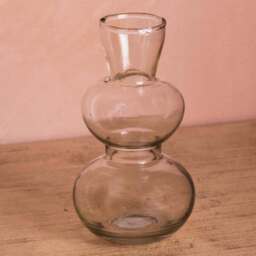 Graham and Green Small Curved Clear Glass Vase - thumbnail 2