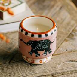 Graham and Green Elephant Ceramic Tobacco & Vanilla Candle - thumbnail 1