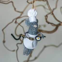 Graham and Green Michel Mouse Chef Hanging Christmas Tree Decoration - thumbnail 1