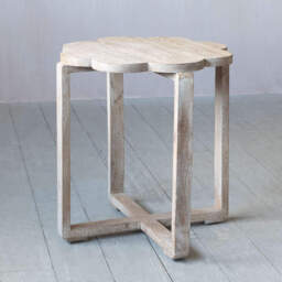 Graham and Green Natural Scallop Side Table - thumbnail 3