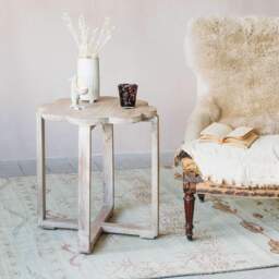 Graham and Green Natural Scallop Side Table - thumbnail 1