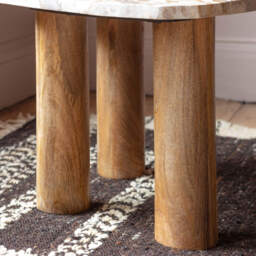 Graham and Green Atticus Brown Marble Side Table - thumbnail 4
