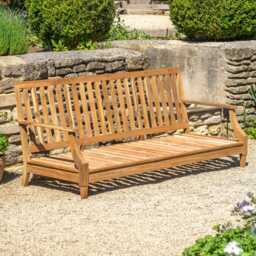 Graham and Green Greyson Teak Wood Three Seater Outdoor Sofa - thumbnail 2