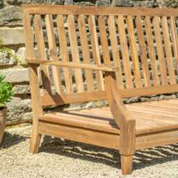 Graham and Green Greyson Teak Wood Three Seater Outdoor Sofa - thumbnail 3