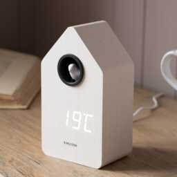 Graham and Green White Wooden LED Cuckoo Alarm Clock - thumbnail 2