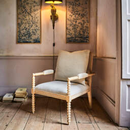 Graham and Green Bobbin Natural Linen and Ash Armchair