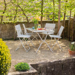 Graham and Green Seigle White Balcony Table and Four Chairs Set - thumbnail 1
