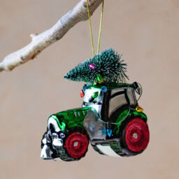 Graham and Green Green Festive Tractor Christmas Tree Decoration