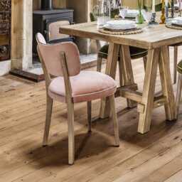 Graham and Green Rose Velvet Upholstered Dining Chair