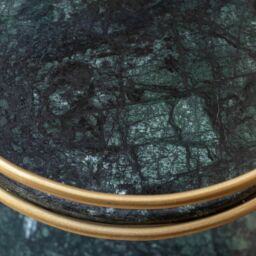 Graham and Green Round Green Marble Drinks Trolley - thumbnail 3